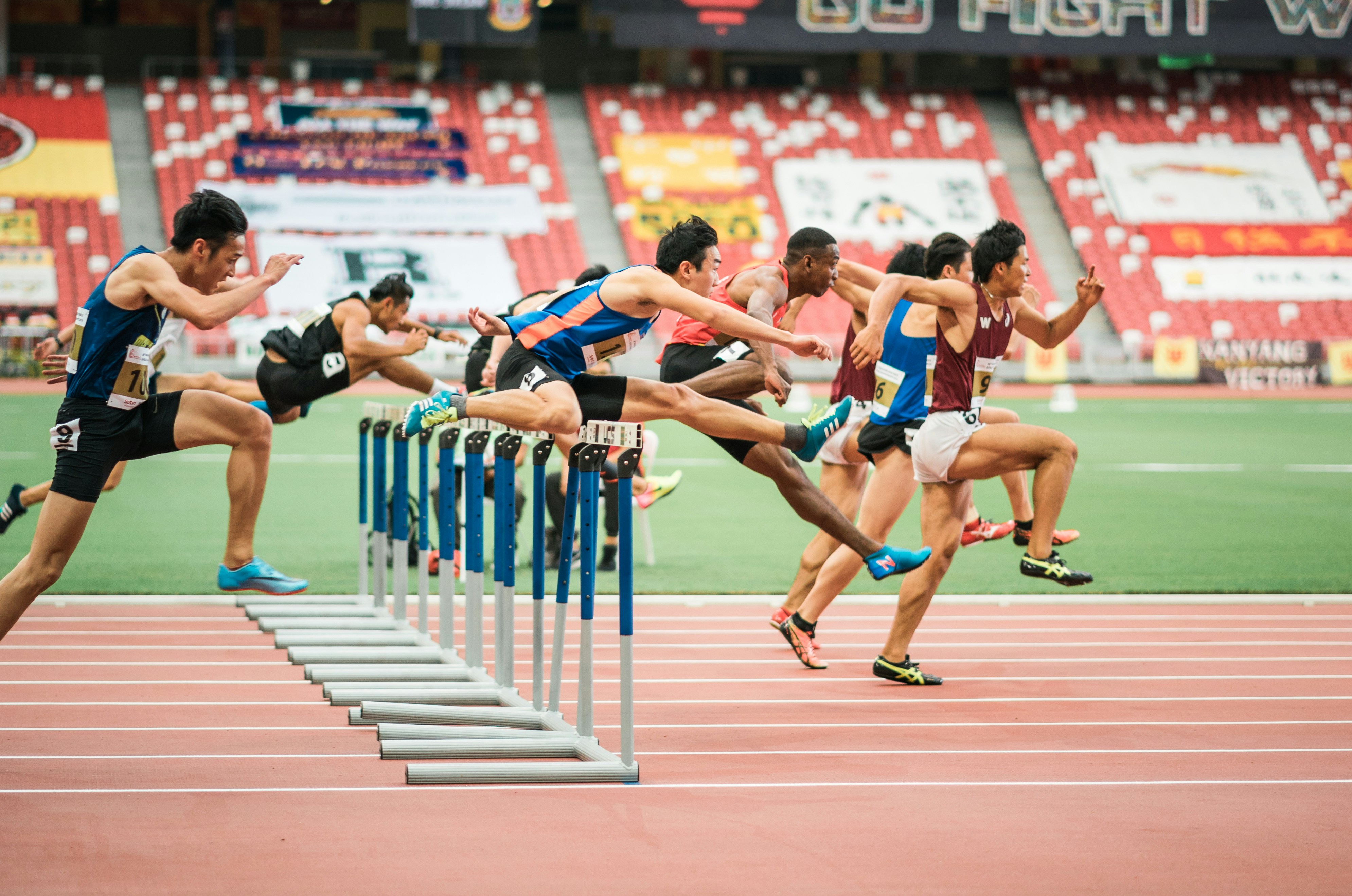 Athletes networking at an event